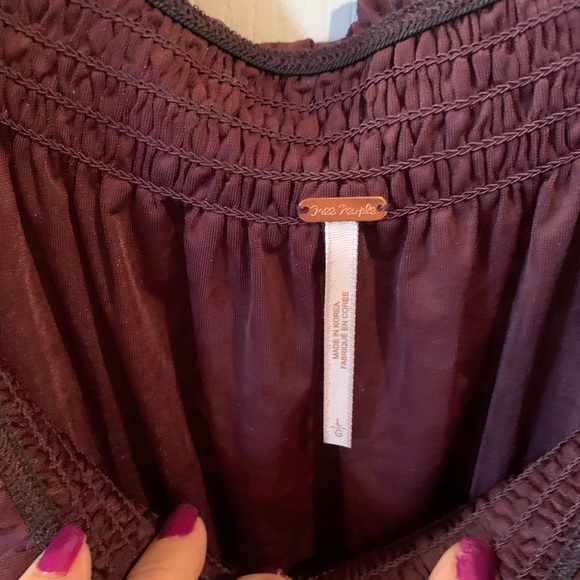 Free People burnout velvet purple top - Picture 2 of 4